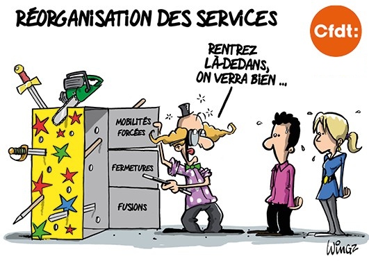 Réorganisation des services : Rentrez la-dedans, on verra bien...