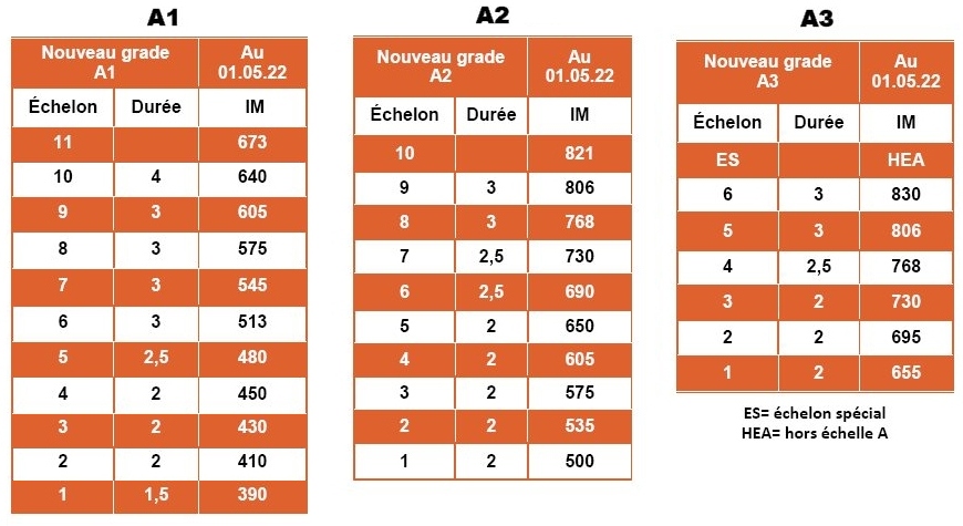 Salaires Nouvelles grilles indiciaires types pour les catégories C, et A au mai 2022 – CFDT UFETAM