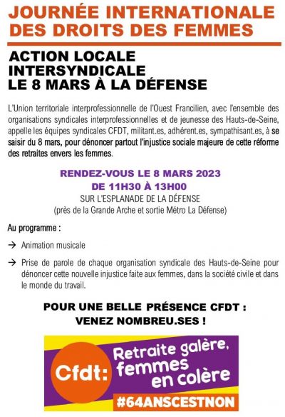 Journée internationale de lutte pour les droits des femmes - Action à ...