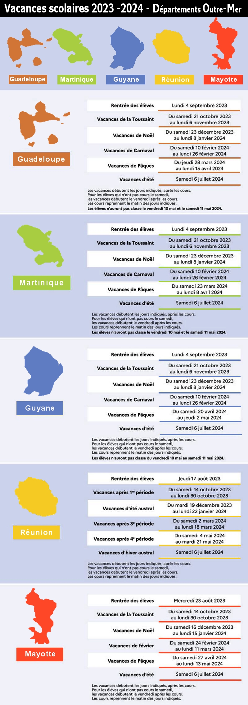 Vacances scolaires 2023 - 2024